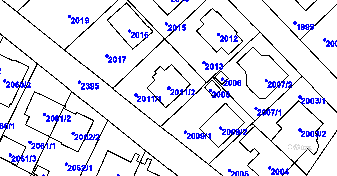 Parcela st. 2011/2 v KÚ Suchdol, Katastrální mapa