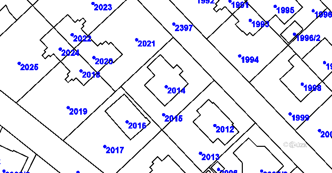 Parcela st. 2014 v KÚ Suchdol, Katastrální mapa