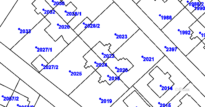 Parcela st. 2022 v KÚ Suchdol, Katastrální mapa