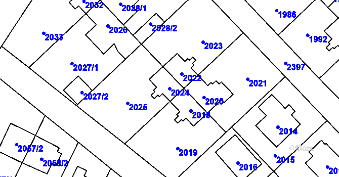 Parcela st. 2024 v KÚ Suchdol, Katastrální mapa