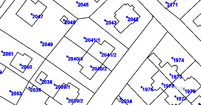 Parcela st. 2041/2 v KÚ Suchdol, Katastrální mapa