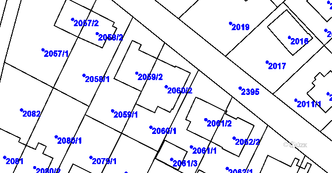 Parcela st. 2060/2 v KÚ Suchdol, Katastrální mapa