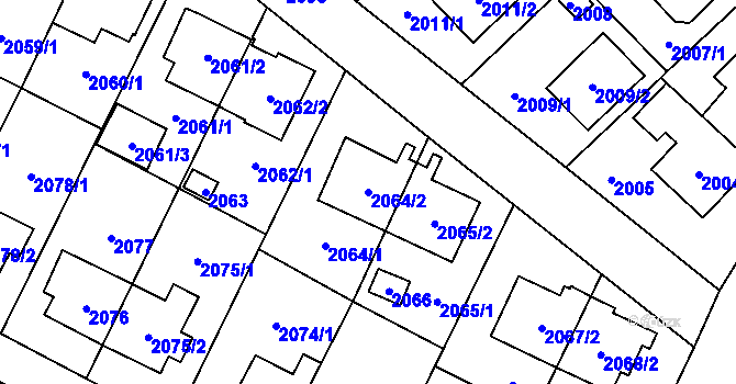 Parcela st. 2064/2 v KÚ Suchdol, Katastrální mapa
