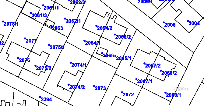 Parcela st. 2066 v KÚ Suchdol, Katastrální mapa