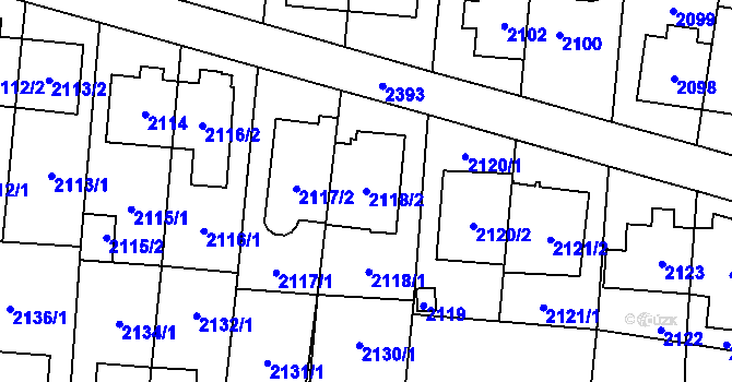 Parcela st. 2118/2 v KÚ Suchdol, Katastrální mapa