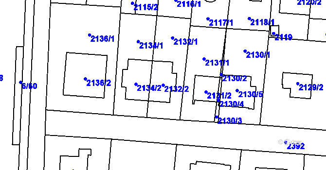 Parcela st. 2132/2 v KÚ Suchdol, Katastrální mapa