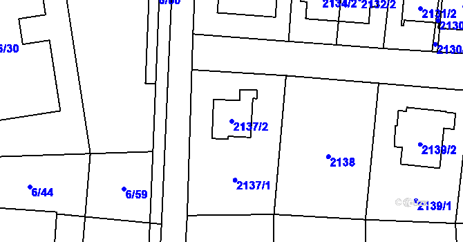 Parcela st. 2137/2 v KÚ Suchdol, Katastrální mapa