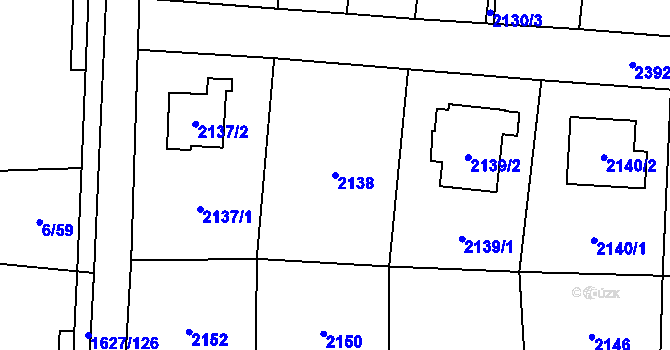 Parcela st. 2138 v KÚ Suchdol, Katastrální mapa
