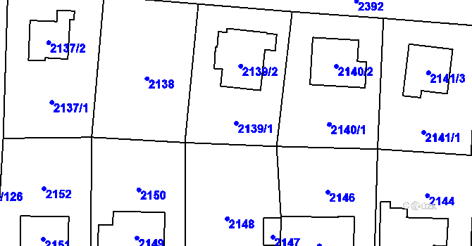 Parcela st. 2139/1 v KÚ Suchdol, Katastrální mapa