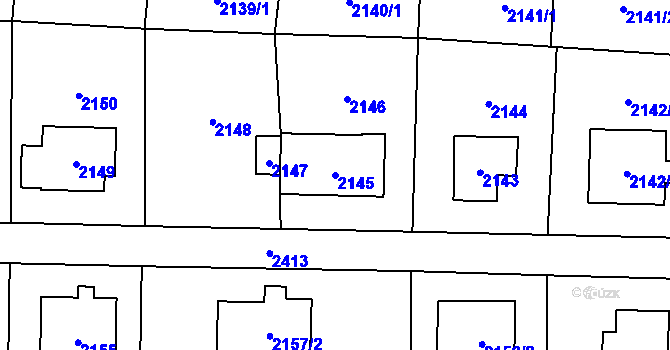 Parcela st. 2145 v KÚ Suchdol, Katastrální mapa