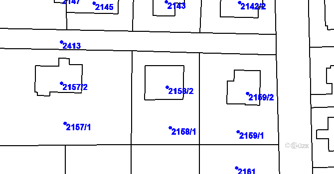 Parcela st. 2158/2 v KÚ Suchdol, Katastrální mapa