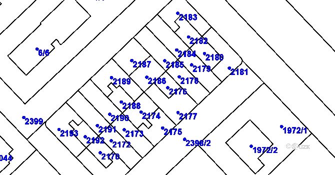 Parcela st. 2176 v KÚ Suchdol, Katastrální mapa