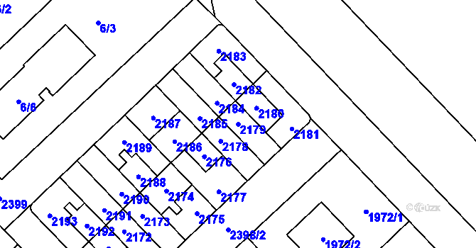 Parcela st. 2179 v KÚ Suchdol, Katastrální mapa
