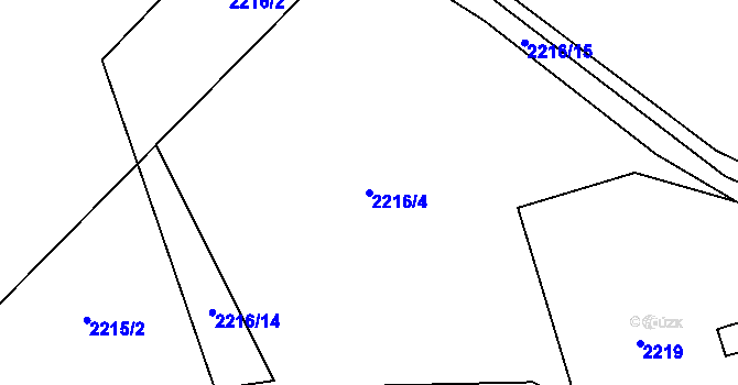 Parcela st. 2216/4 v KÚ Suchdol, Katastrální mapa