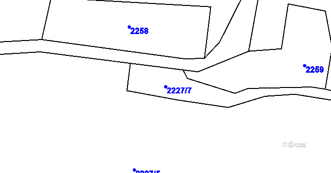 Parcela st. 2227/7 v KÚ Suchdol, Katastrální mapa