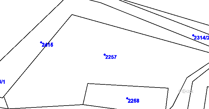 Parcela st. 2257 v KÚ Suchdol, Katastrální mapa
