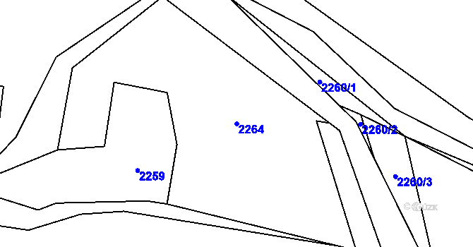 Parcela st. 2264 v KÚ Suchdol, Katastrální mapa