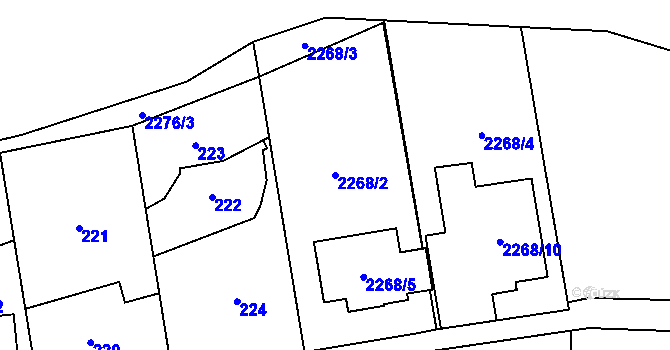 Parcela st. 2268/2 v KÚ Suchdol, Katastrální mapa