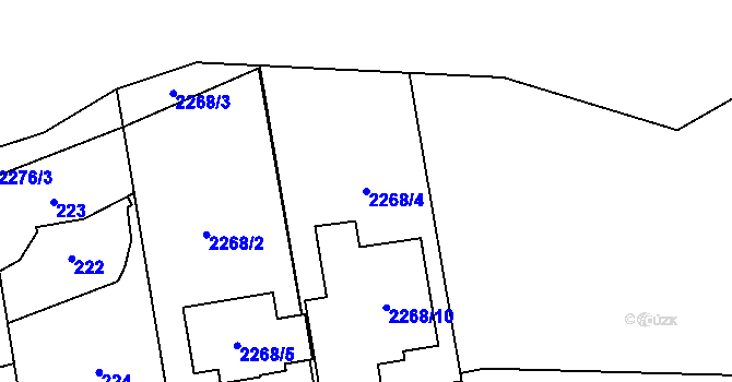 Parcela st. 2268/4 v KÚ Suchdol, Katastrální mapa