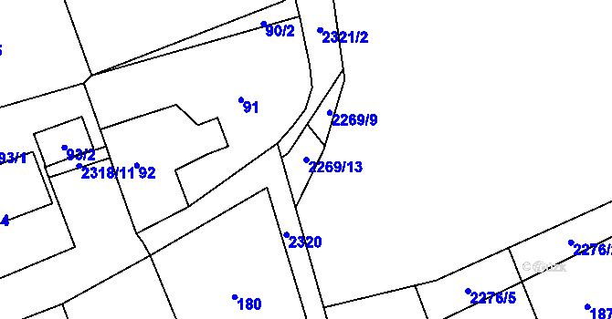 Parcela st. 2269/13 v KÚ Suchdol, Katastrální mapa