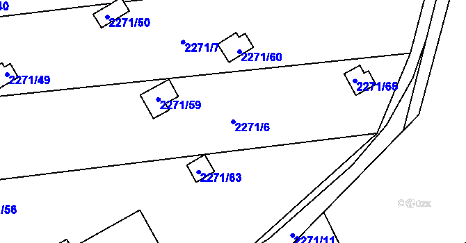 Parcela st. 2271/6 v KÚ Suchdol, Katastrální mapa