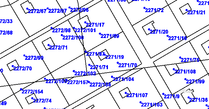 Parcela st. 2271/19 v KÚ Suchdol, Katastrální mapa