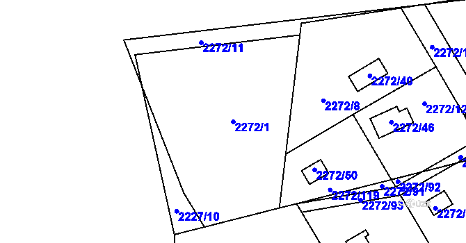 Parcela st. 2272/1 v KÚ Suchdol, Katastrální mapa