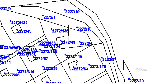 Parcela st. 2272/4 v KÚ Suchdol, Katastrální mapa
