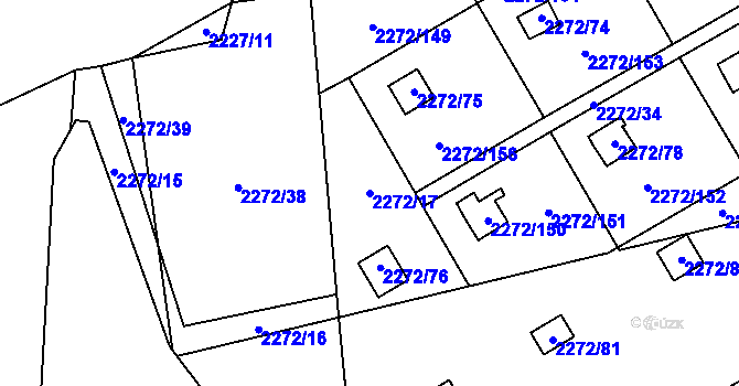 Parcela st. 2272/17 v KÚ Suchdol, Katastrální mapa