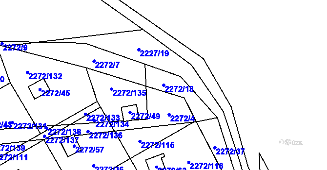 Parcela st. 2272/18 v KÚ Suchdol, Katastrální mapa