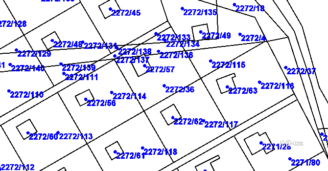 Parcela st. 2272/36 v KÚ Suchdol, Katastrální mapa