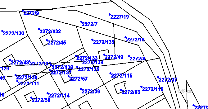 Parcela st. 2272/49 v KÚ Suchdol, Katastrální mapa