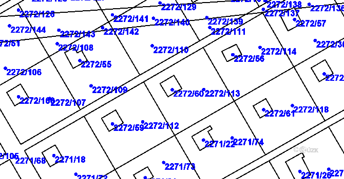 Parcela st. 2272/60 v KÚ Suchdol, Katastrální mapa
