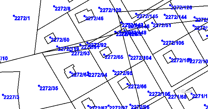 Parcela st. 2272/65 v KÚ Suchdol, Katastrální mapa
