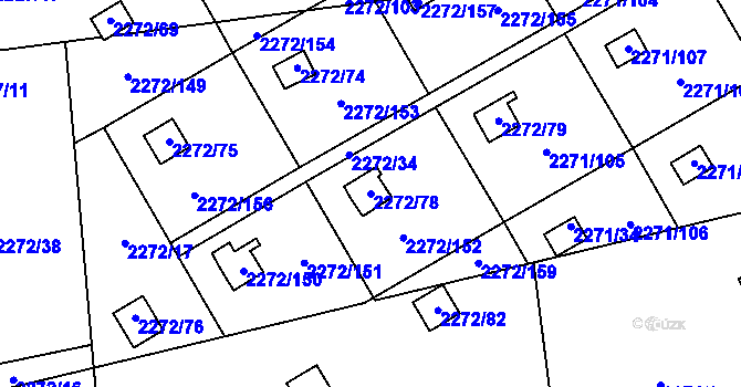 Parcela st. 2272/78 v KÚ Suchdol, Katastrální mapa