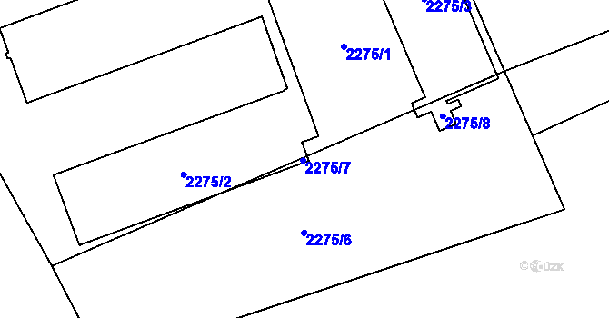 Parcela st. 2275/7 v KÚ Suchdol, Katastrální mapa
