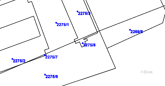 Parcela st. 2275/8 v KÚ Suchdol, Katastrální mapa