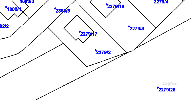 Parcela st. 2279/2 v KÚ Suchdol, Katastrální mapa