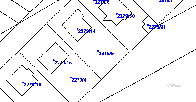 Parcela st. 2279/5 v KÚ Suchdol, Katastrální mapa