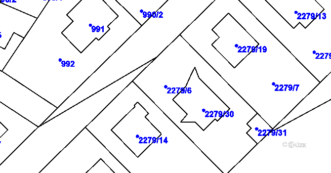 Parcela st. 2279/6 v KÚ Suchdol, Katastrální mapa