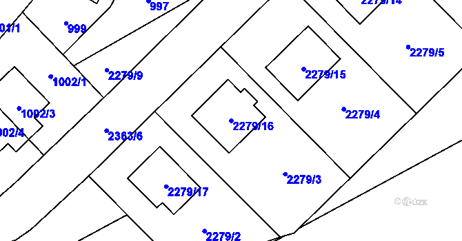 Parcela st. 2279/16 v KÚ Suchdol, Katastrální mapa