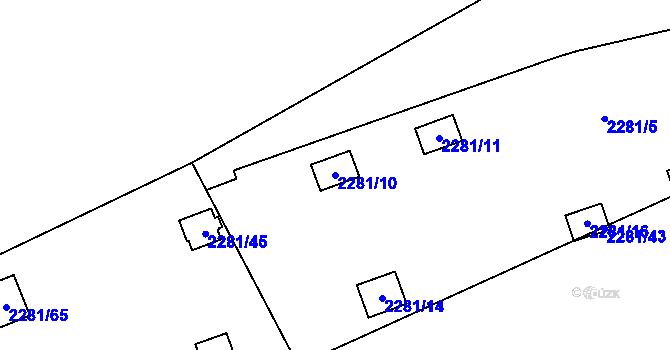 Parcela st. 2281/10 v KÚ Suchdol, Katastrální mapa