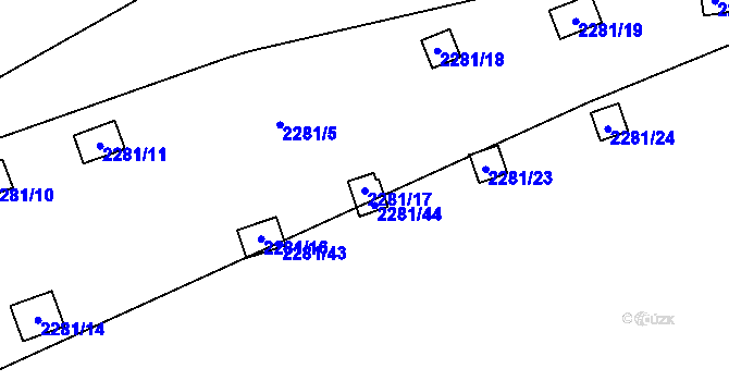 Parcela st. 2281/17 v KÚ Suchdol, Katastrální mapa