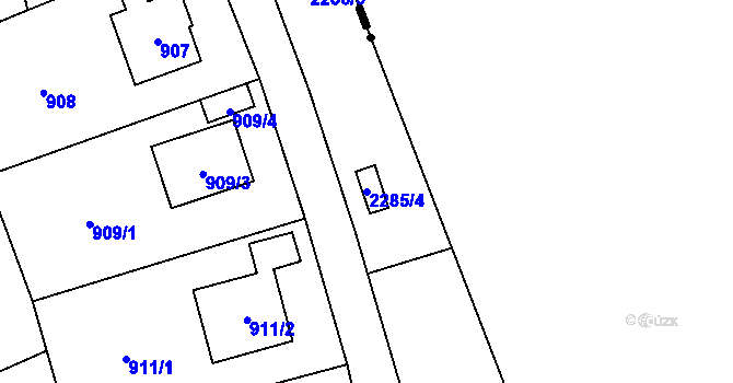 Parcela st. 2285/4 v KÚ Suchdol, Katastrální mapa