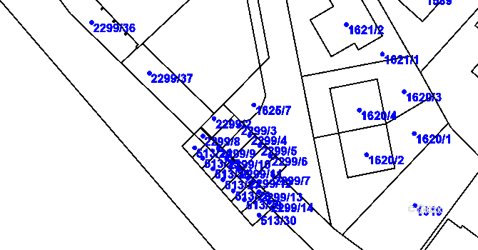 Parcela st. 2299/3 v KÚ Suchdol, Katastrální mapa