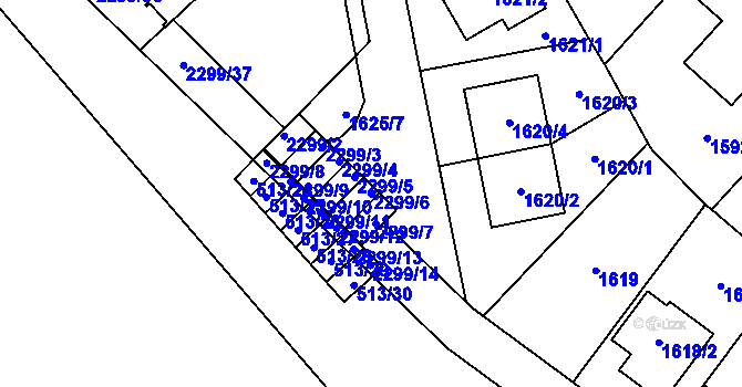 Parcela st. 2299/6 v KÚ Suchdol, Katastrální mapa