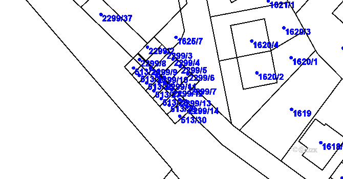 Parcela st. 2299/12 v KÚ Suchdol, Katastrální mapa