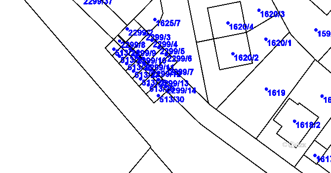 Parcela st. 2299/14 v KÚ Suchdol, Katastrální mapa