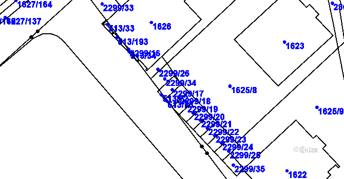 Parcela st. 2299/17 v KÚ Suchdol, Katastrální mapa