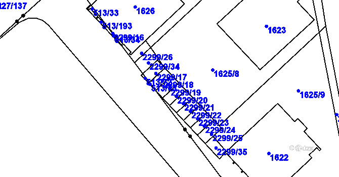 Parcela st. 2299/19 v KÚ Suchdol, Katastrální mapa